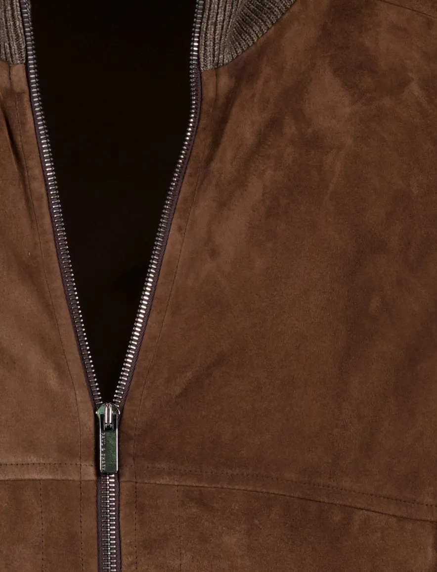 Paul & Shark vest bruin waterdicht scheerwol