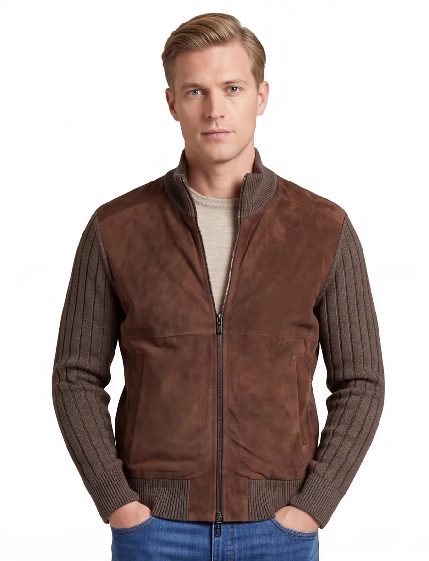 Paul & Shark vest bruin waterdicht scheerwol