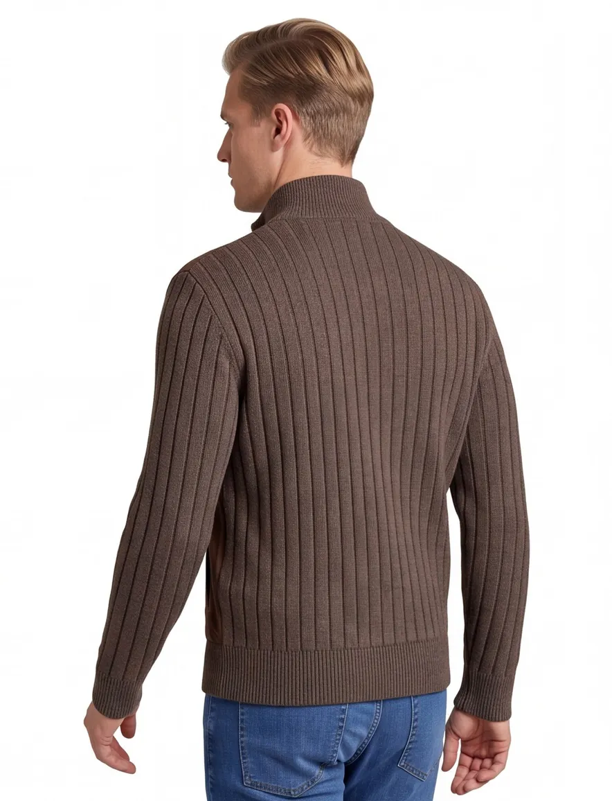 Paul & Shark vest bruin waterdicht scheerwol