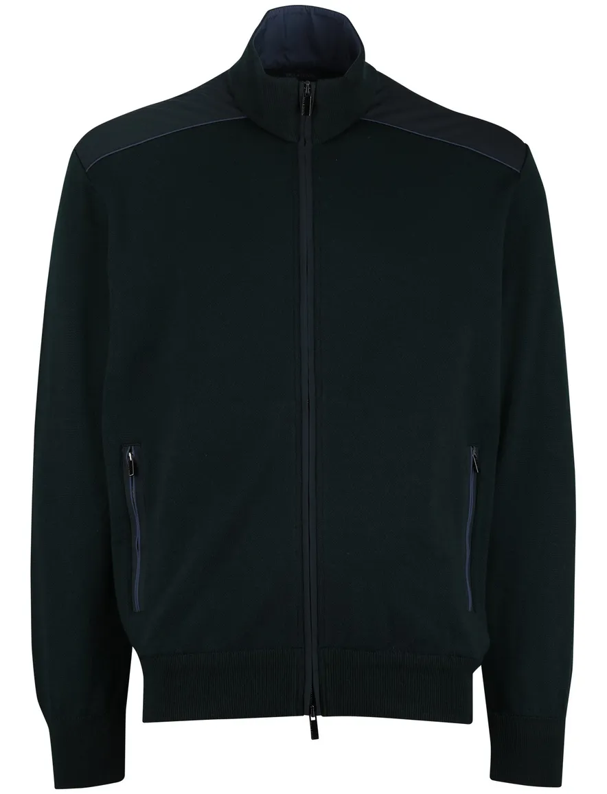 Paul & Shark groen vest lamswol rits wijde fit