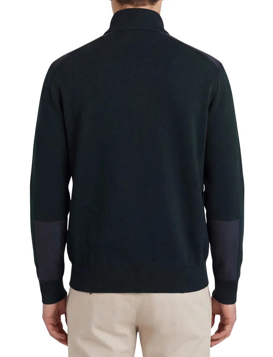Paul & Shark groen vest lamswol rits wijde fit