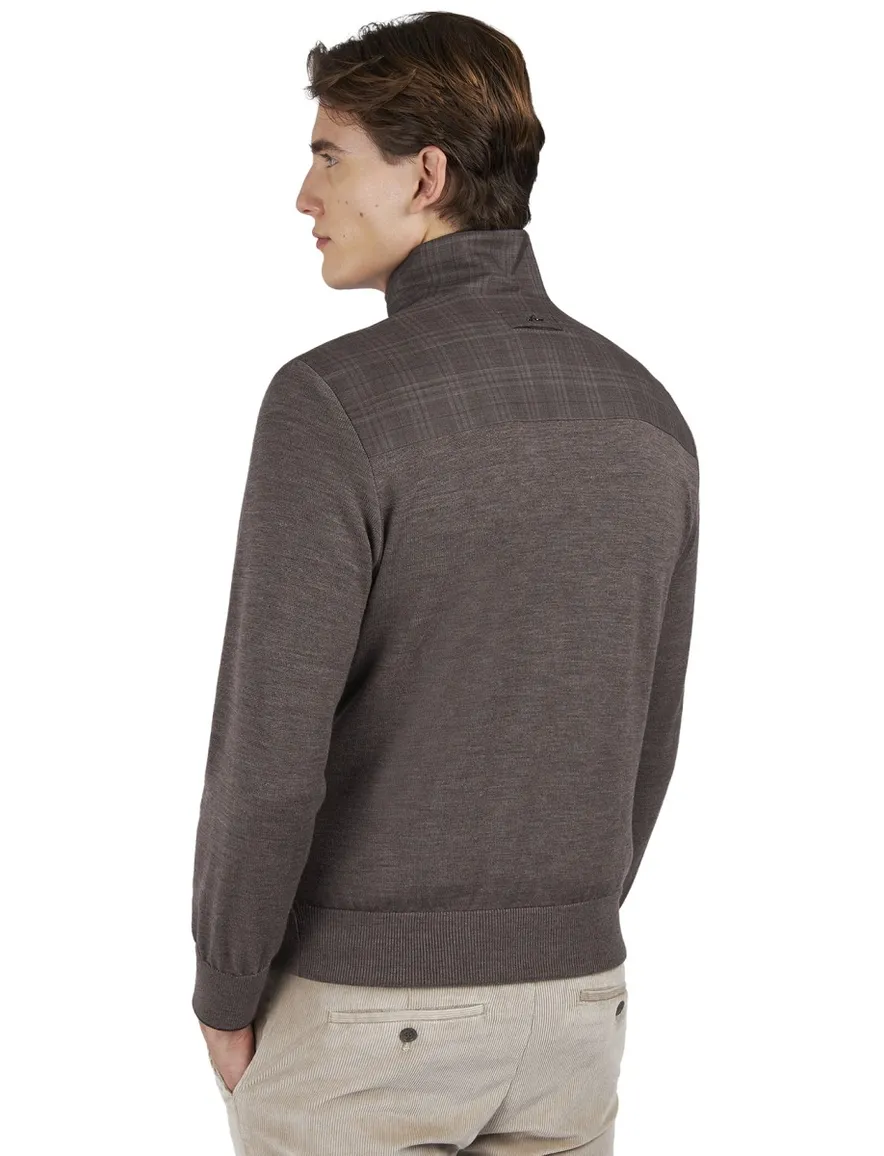Paul & Shark vest bruin geruit wijde fit