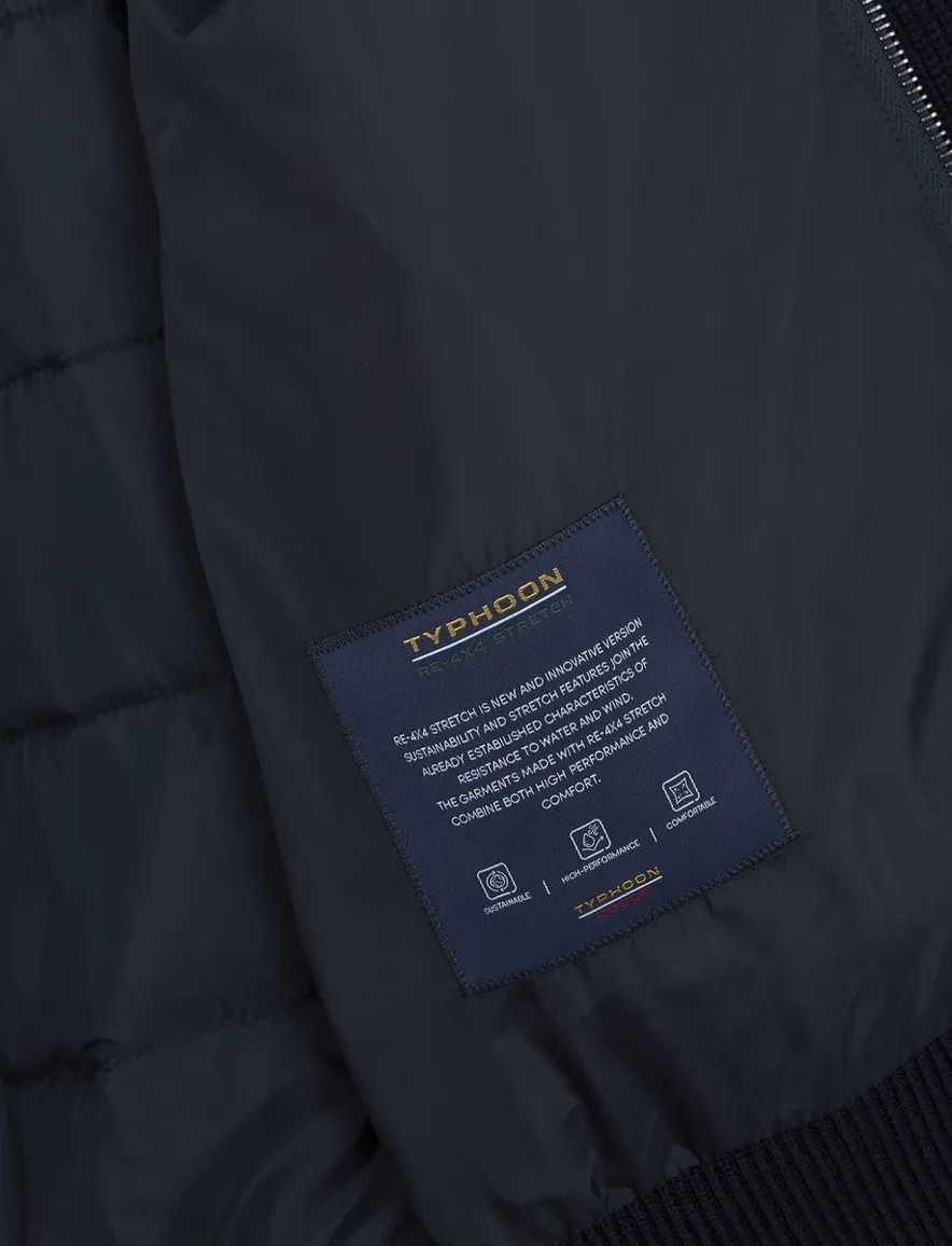 Paul & Shark jas effen donkerblauw effen gebreid lamswol