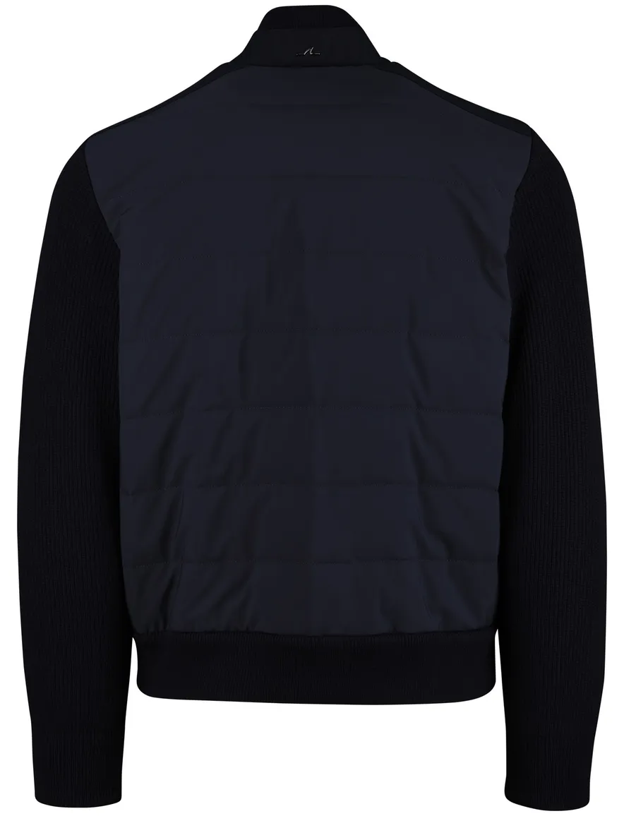 Paul & Shark jas effen donkerblauw effen gebreid lamswol
