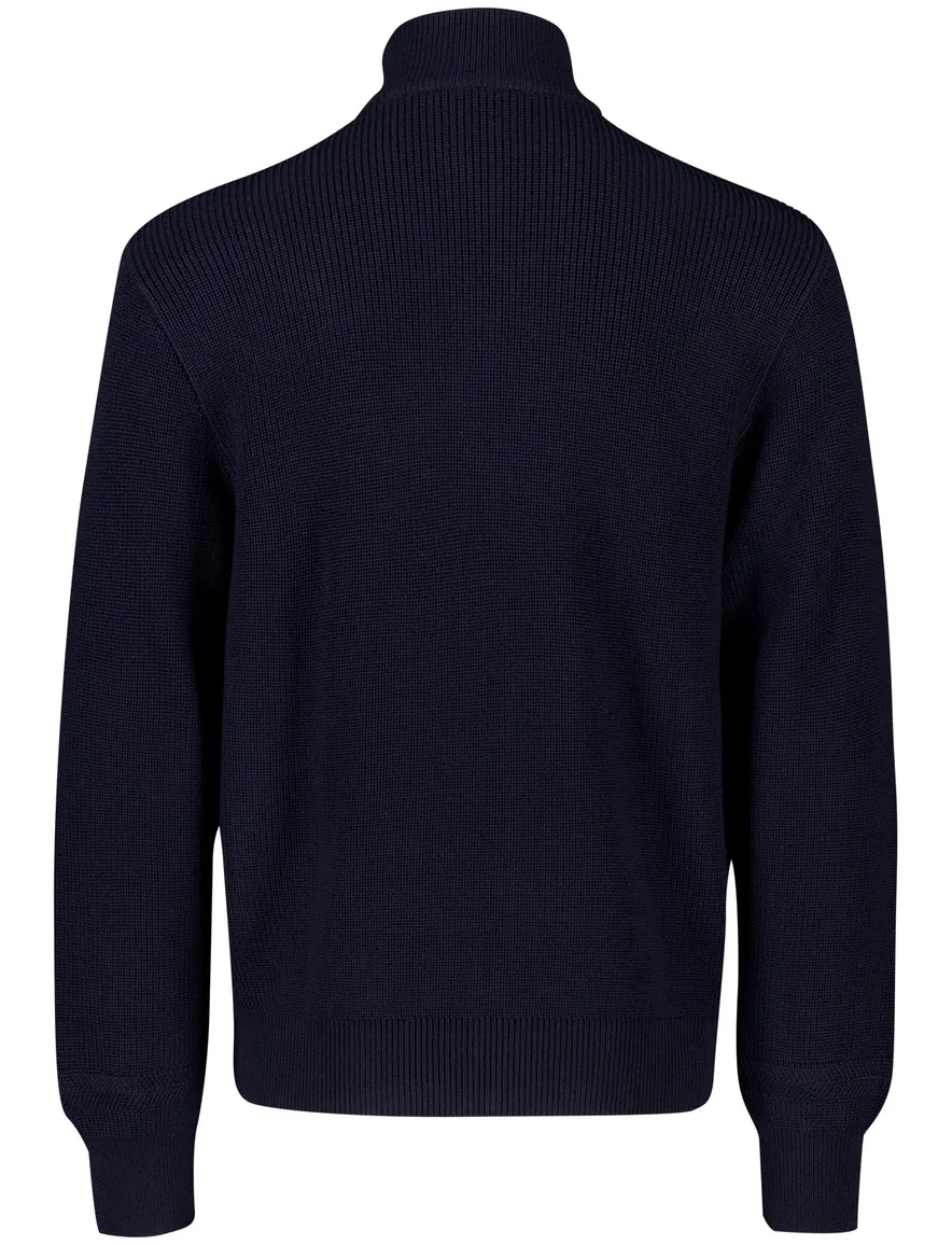 Paul & Shark vest rits donkerblauw gebreid