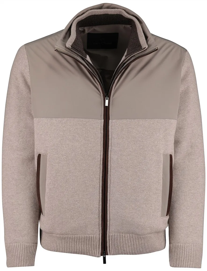 Paul & Shark vest beige wol kasjmier effen