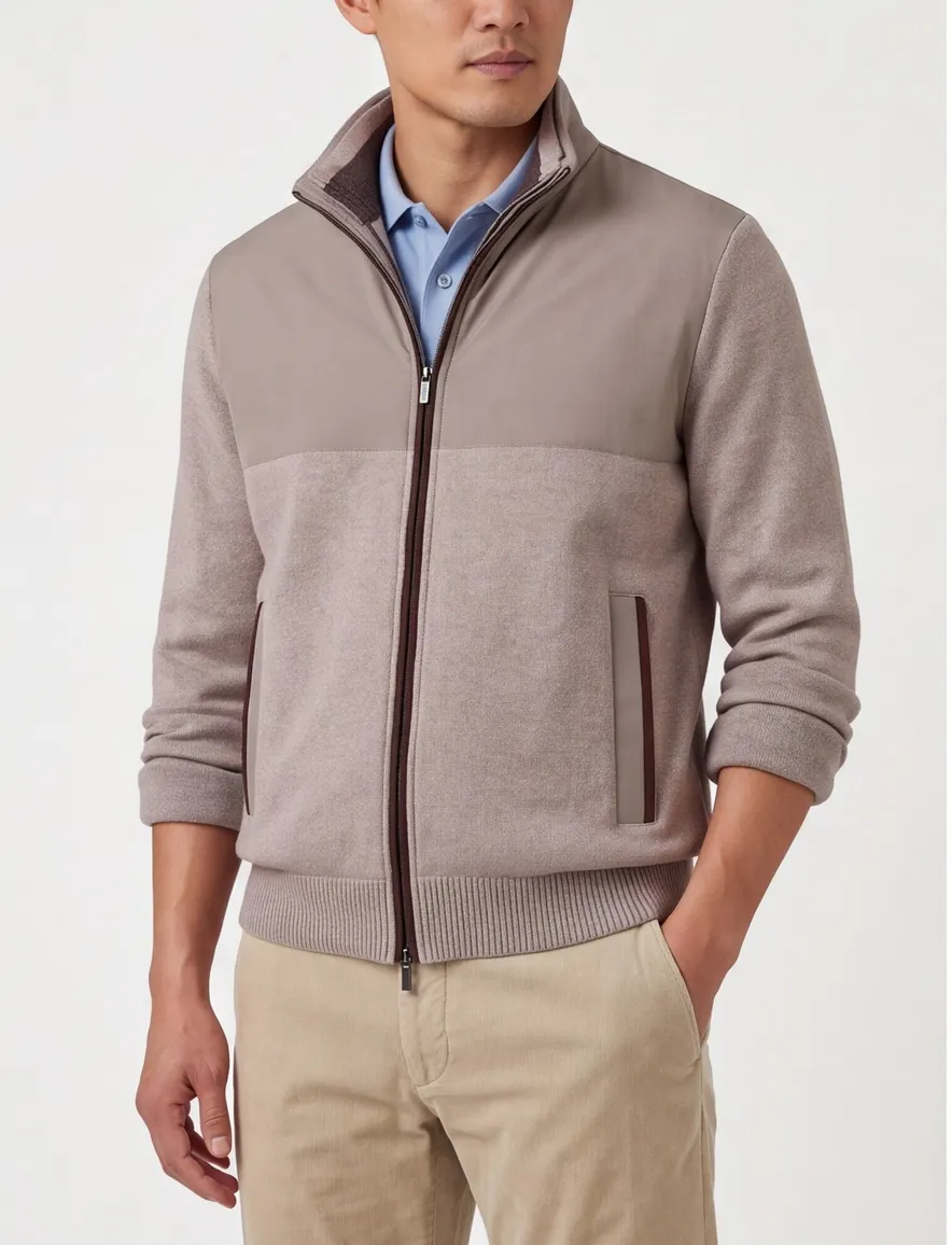 Paul & Shark vest beige wol kasjmier effen