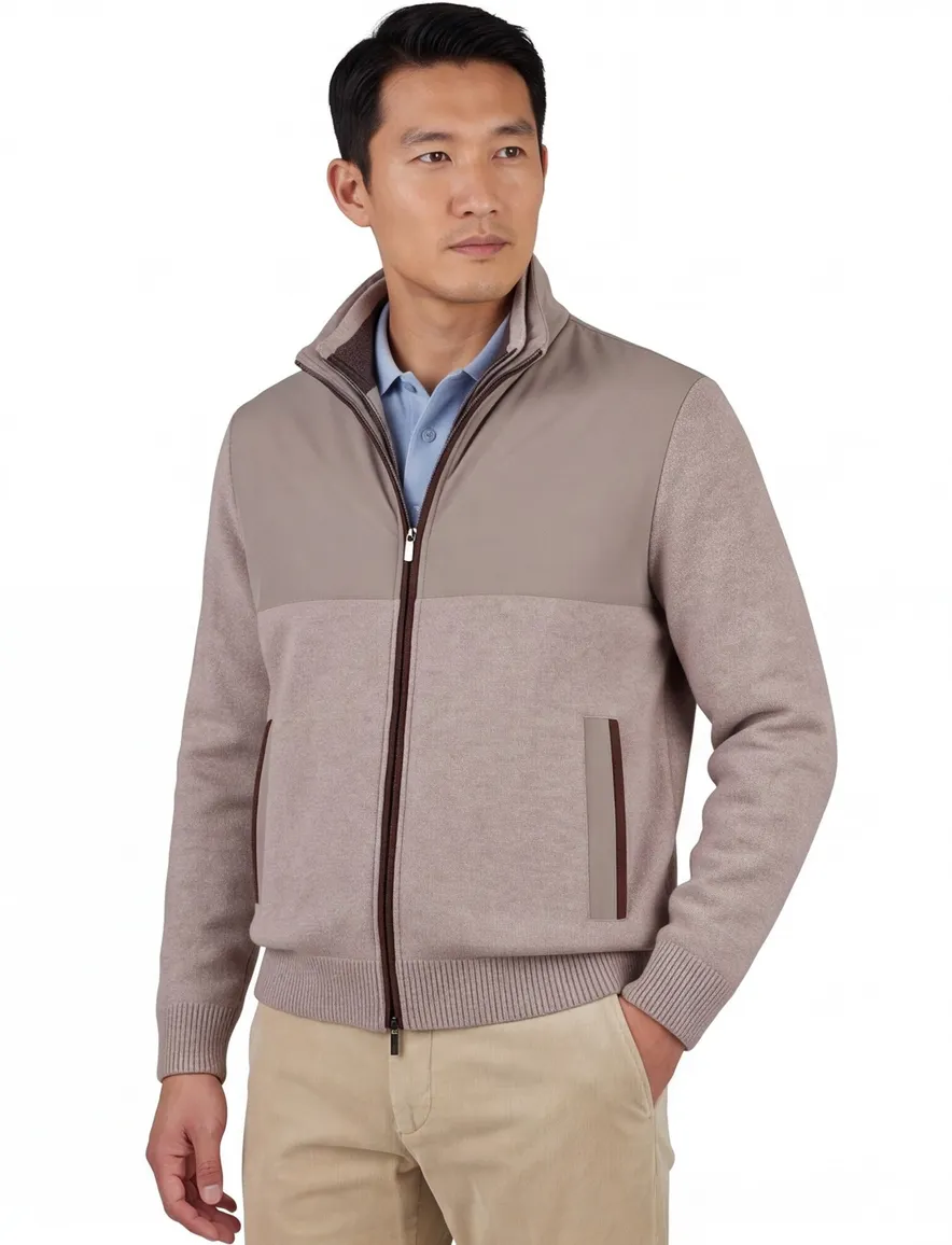 Paul & Shark vest beige wol kasjmier effen