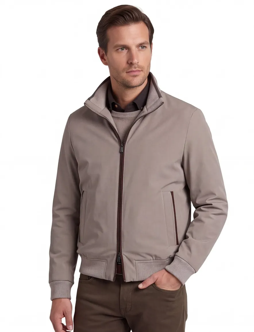 Paul & Shark tussenjas khaki effen