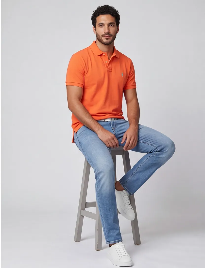 Polo Ralph Lauren polo oranje effen katoen
