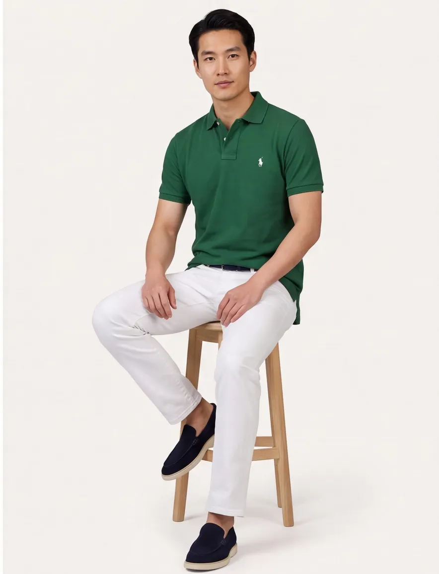 Polo Ralph Lauren polo groen effen korte mouw pique