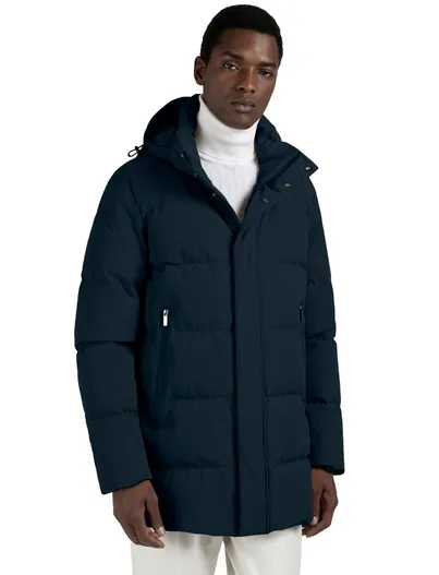 Paul & Shark Paul & Shark winterjas donkerblauw effen capuchon