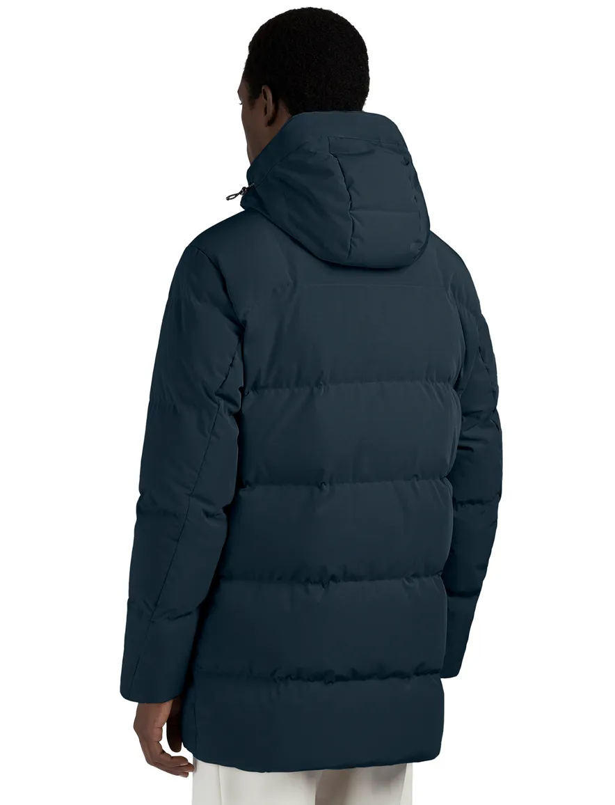 Paul & Shark winterjas donkerblauw effen capuchon