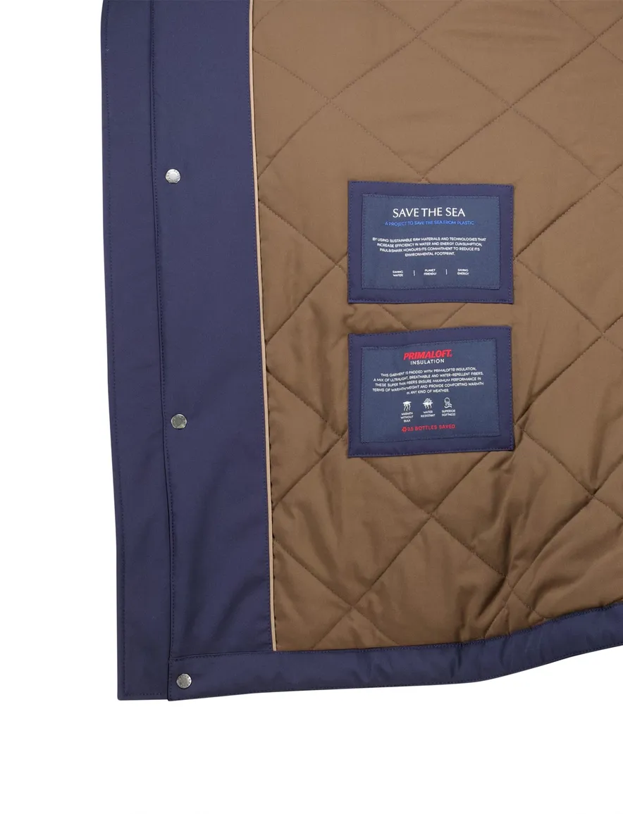 Paul & Shark winterjas donkerblauw effen waterdicht wijde fit