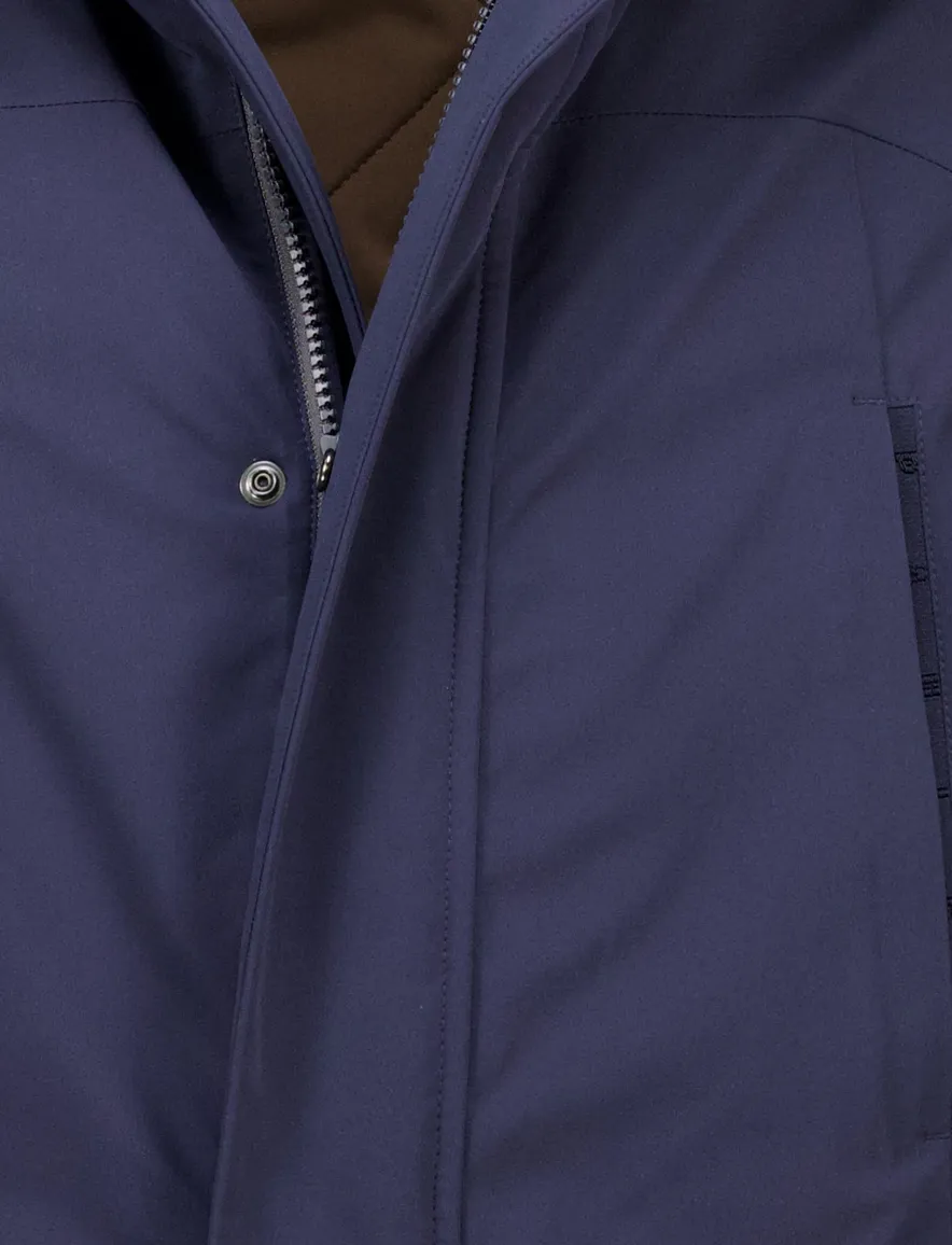 Paul & Shark winterjas donkerblauw effen waterdicht wijde fit