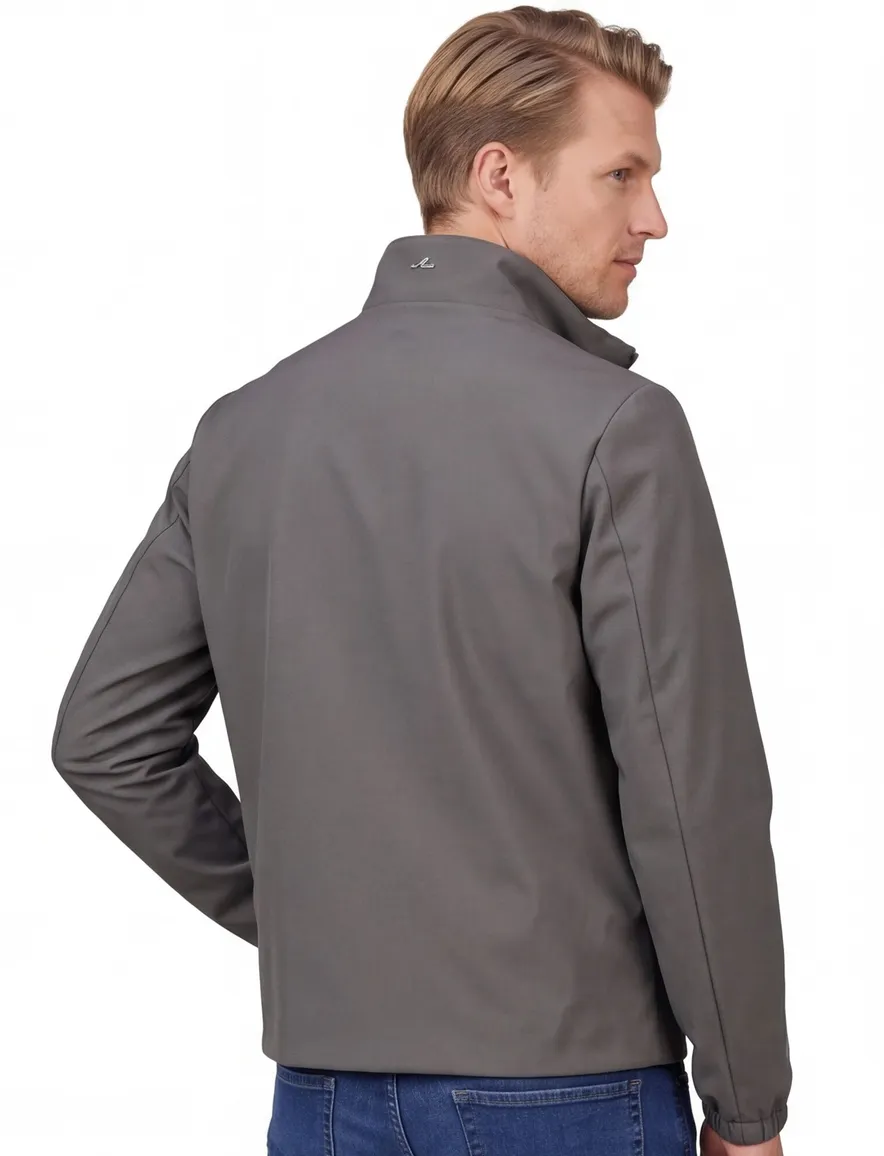 Paul & Shark softshell jas donkergrijs effen wijde fit