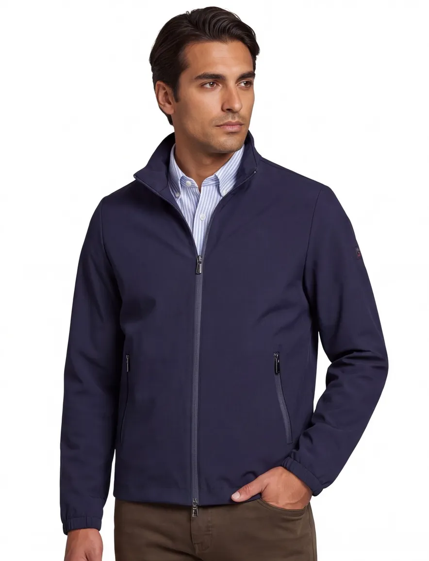 Paul & Shark tussenjas donkerblauw polyamide effen wijde fit