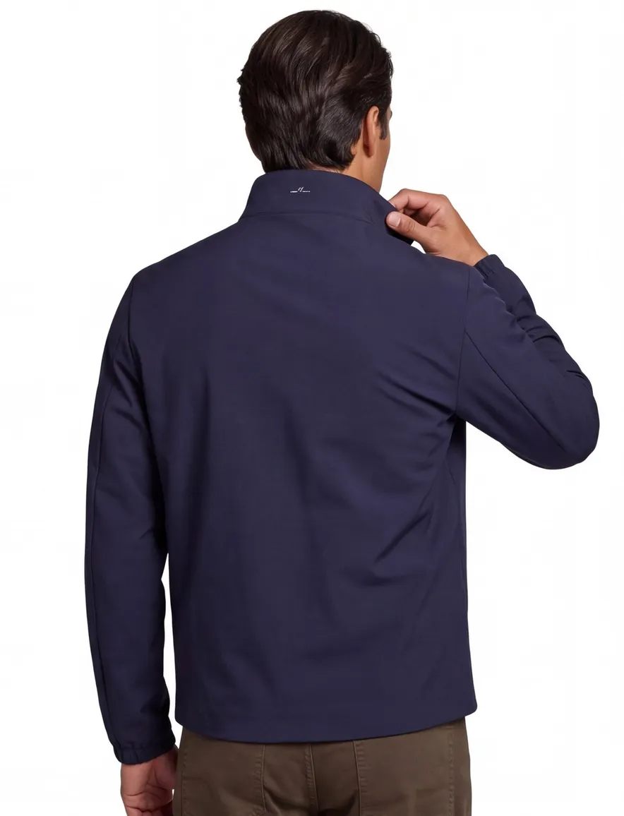 Paul & Shark tussenjas donkerblauw polyamide effen wijde fit