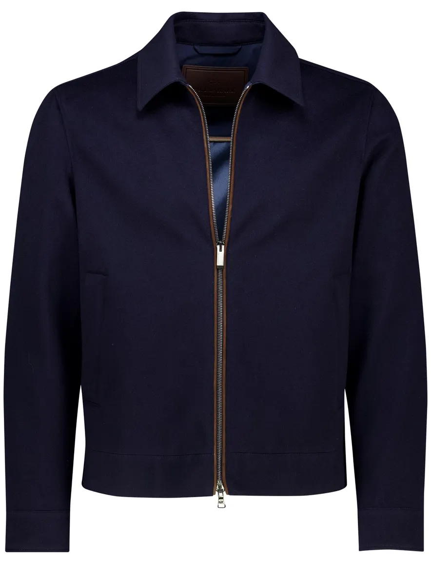 Paul & Shark tussenjas effen donkerblauw waterafstotend
