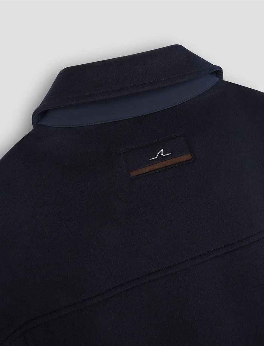 Paul & Shark tussenjas effen donkerblauw waterafstotend