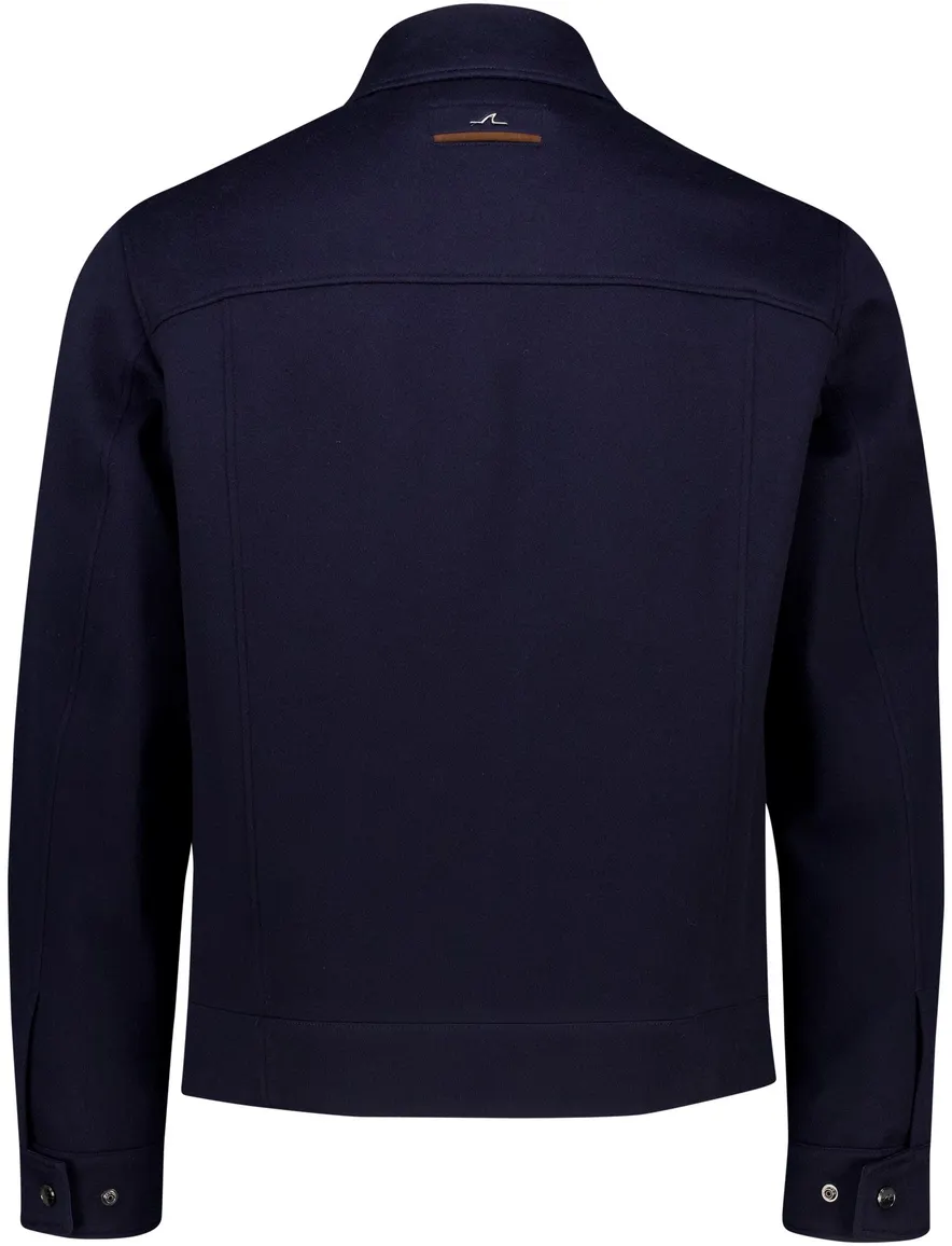 Paul & Shark tussenjas effen donkerblauw waterafstotend