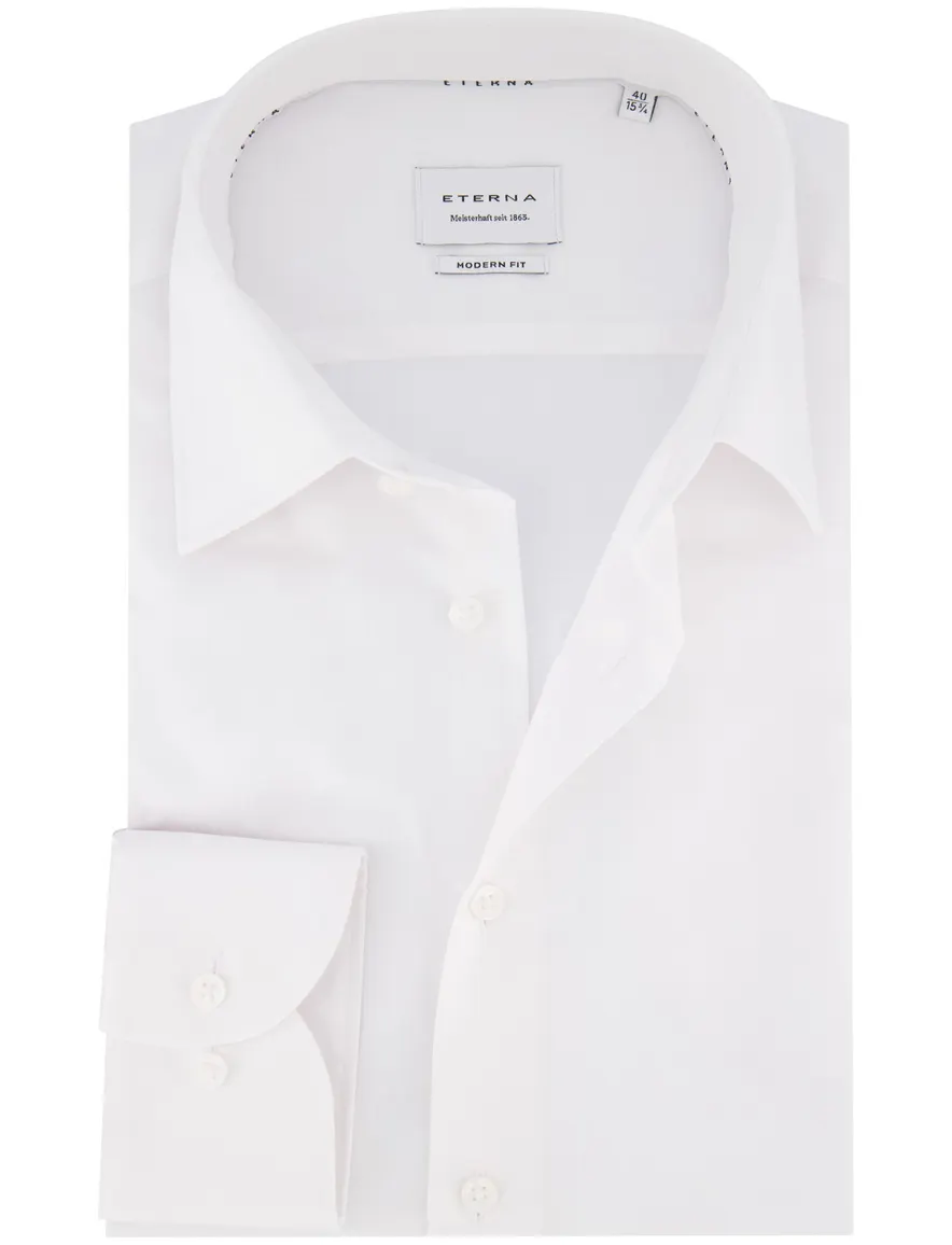 Eterna overhemd wit modern fit effen