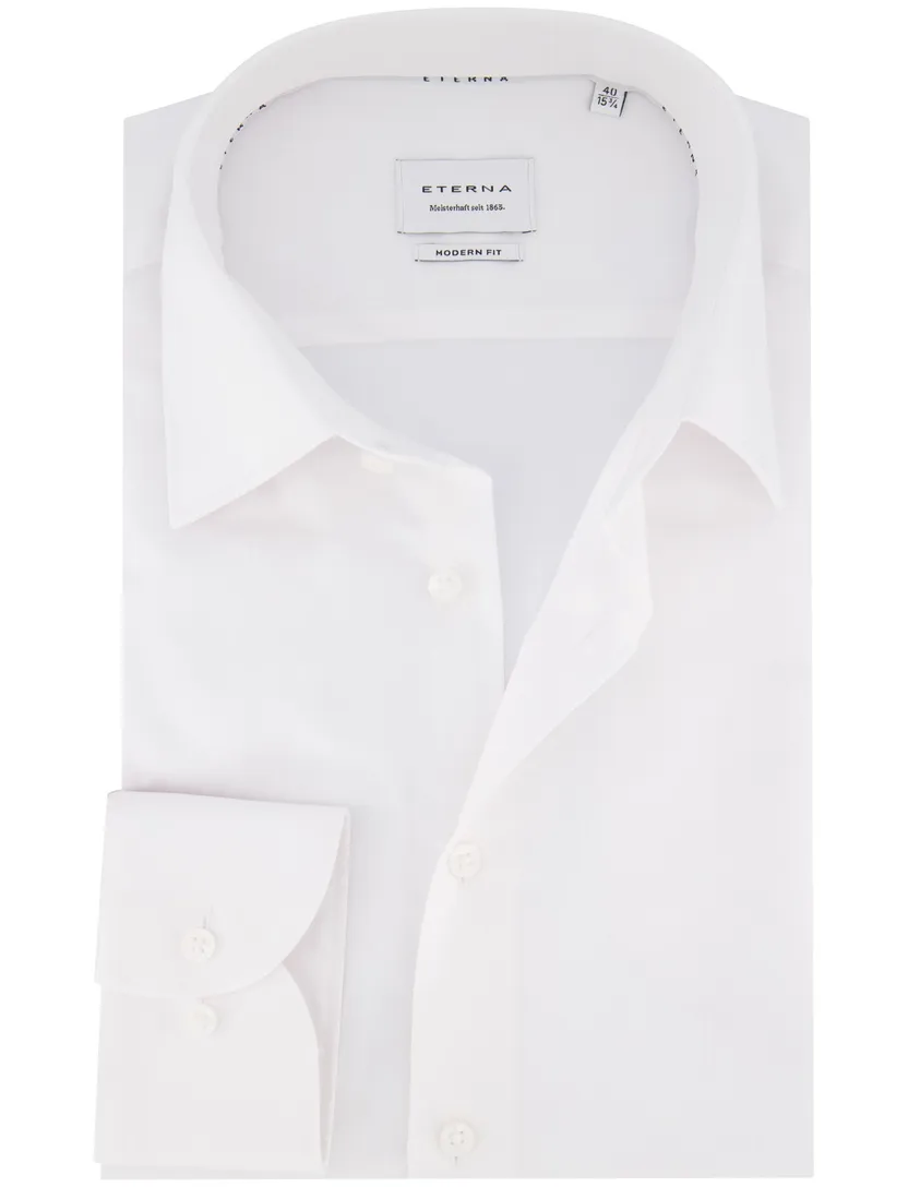 Eterna overhemd wit modern fit lange mouw