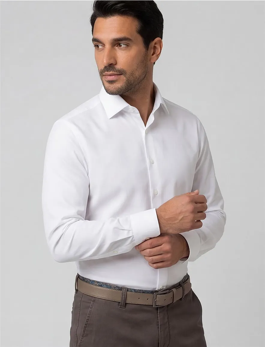 Eterna overhemd wit modern fit effen