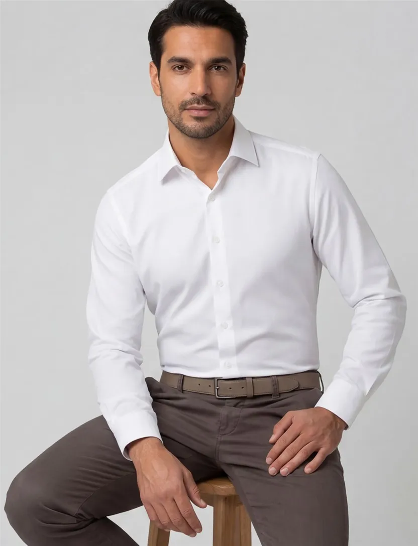 Eterna overhemd wit modern fit lange mouw