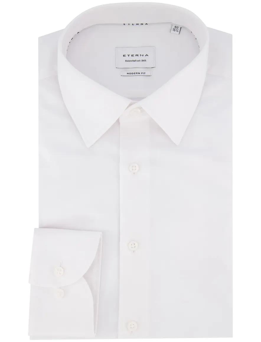 Eterna overhemd wit modern fit effen