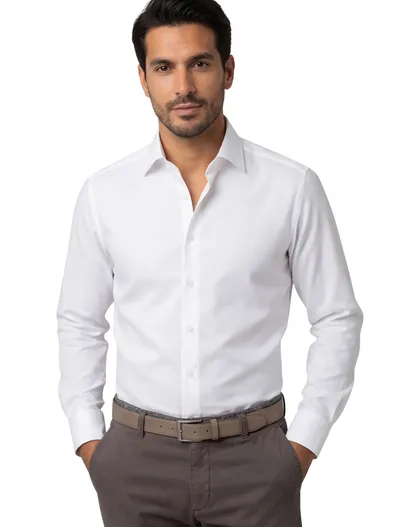 Eterna Eterna overhemd wit modern fit lange mouw