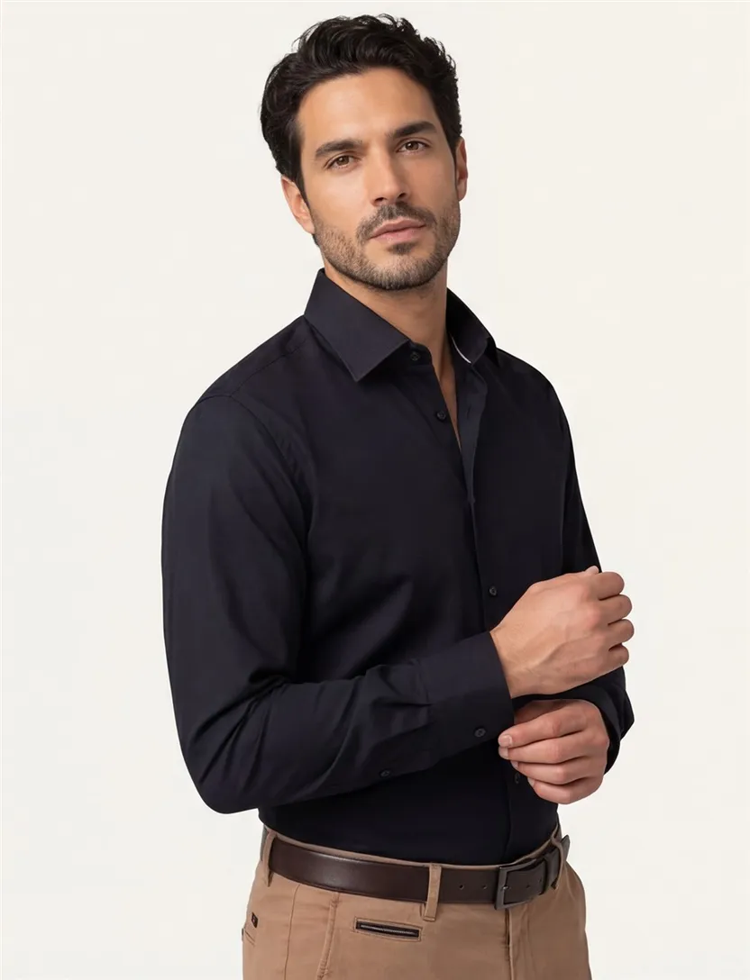 Eterna overhemd zwart modern fit