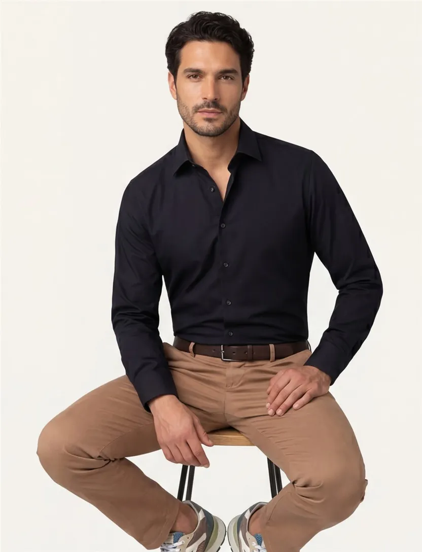 Eterna overhemd zwart modern fit