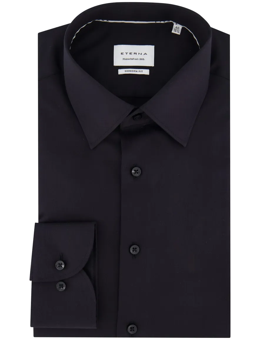 Eterna overhemd zwart modern fit