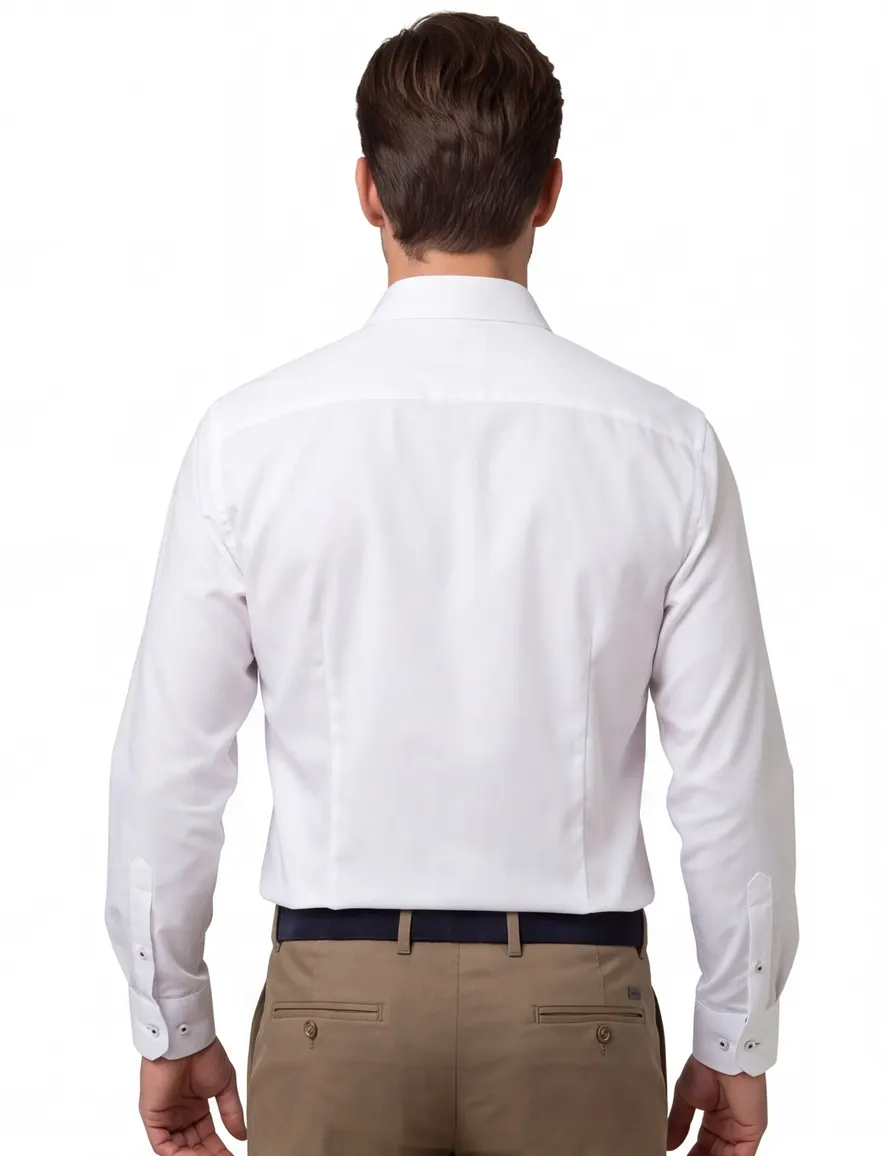 Eterna overhemd wit comfort fit strijkvrij lange mouwen