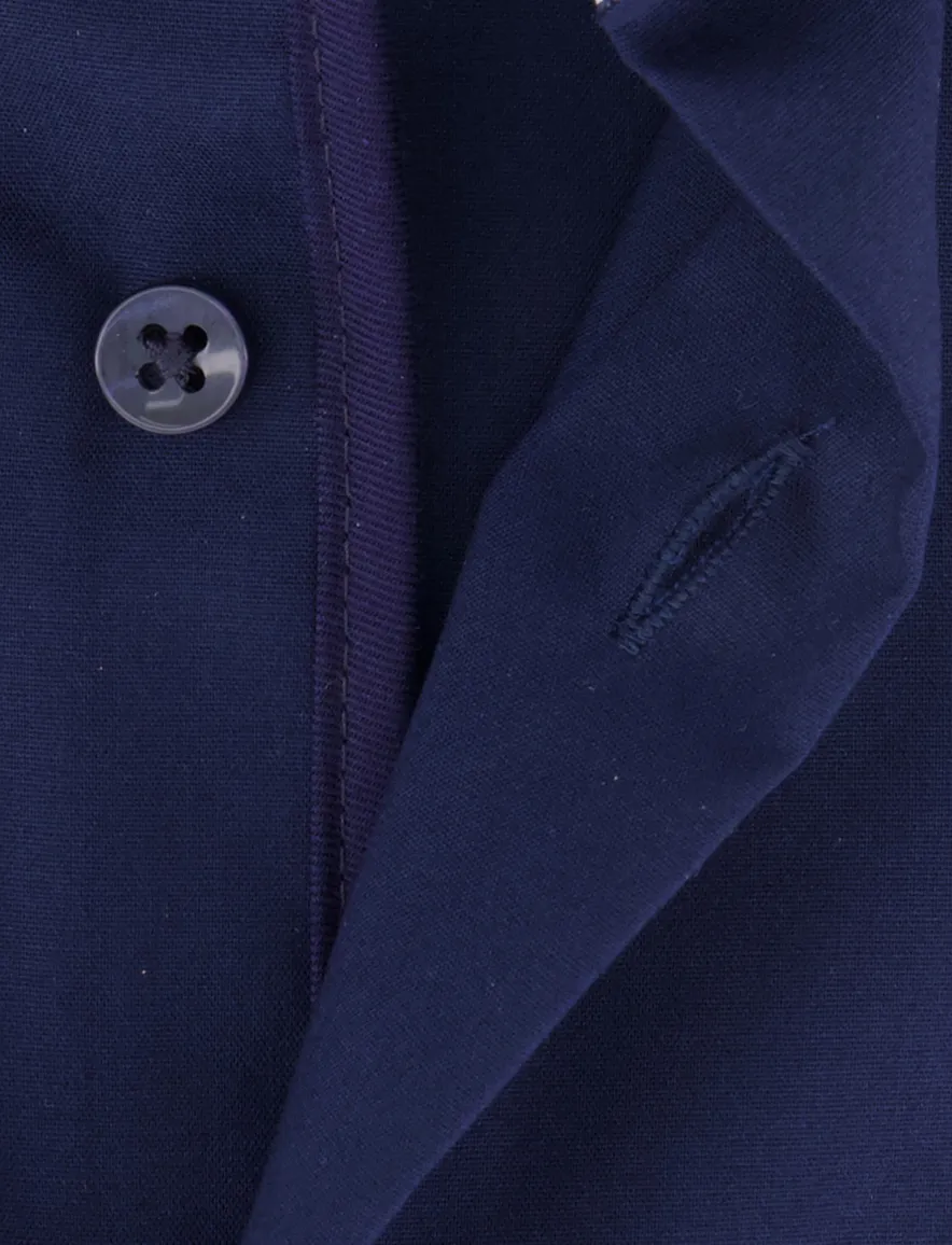 Eterna overhemd donkerblauw strijkvrij borstzak