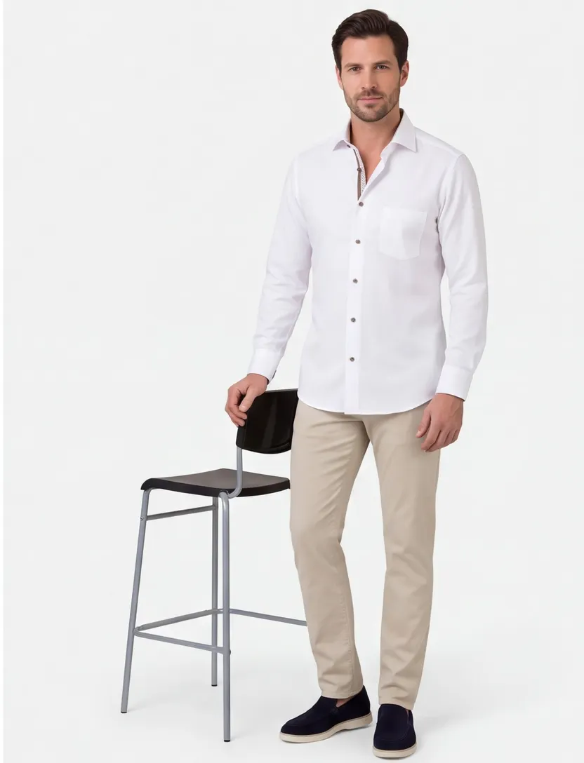 Eterna overhemd wit comfort fit katoen effen