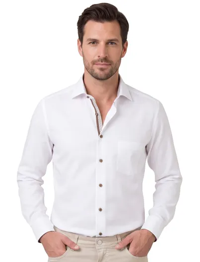 Eterna Eterna overhemd wit comfort fit katoen effen