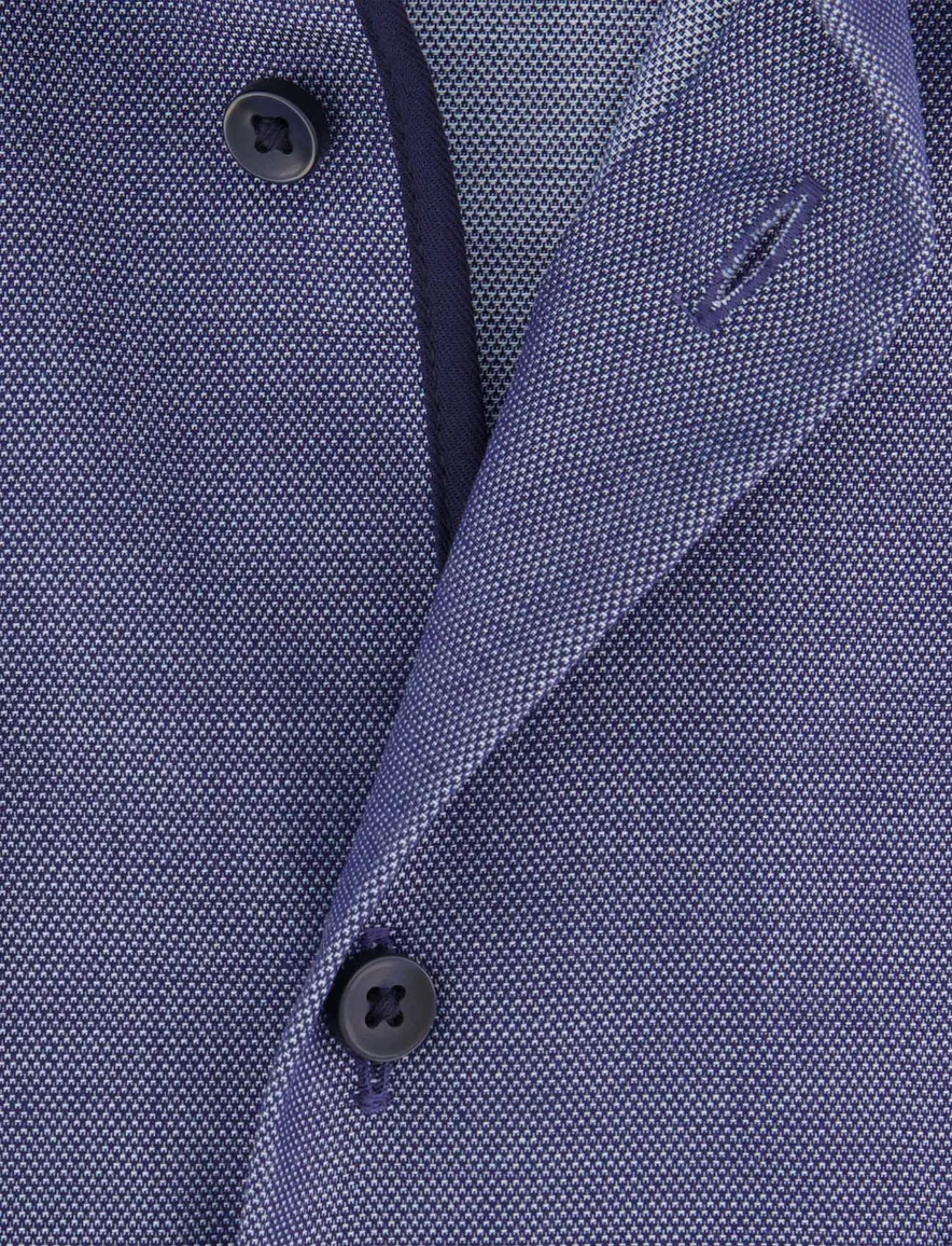 Eterna overhemd blauw comfort fit strijkvrij gemêleerd