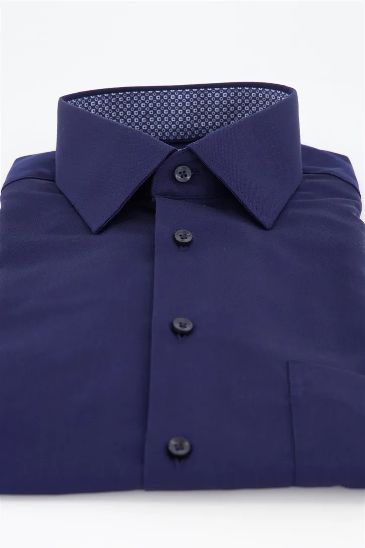 Eterna overhemd donkerblauw comfort fit strijkvrij