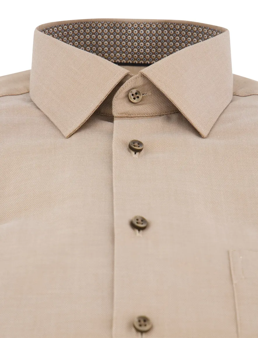 Eterna overhemd camel comfort fit lange mouw