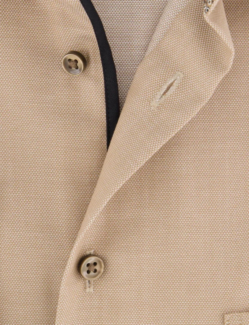 Eterna overhemd beige comfort fit met borstzak