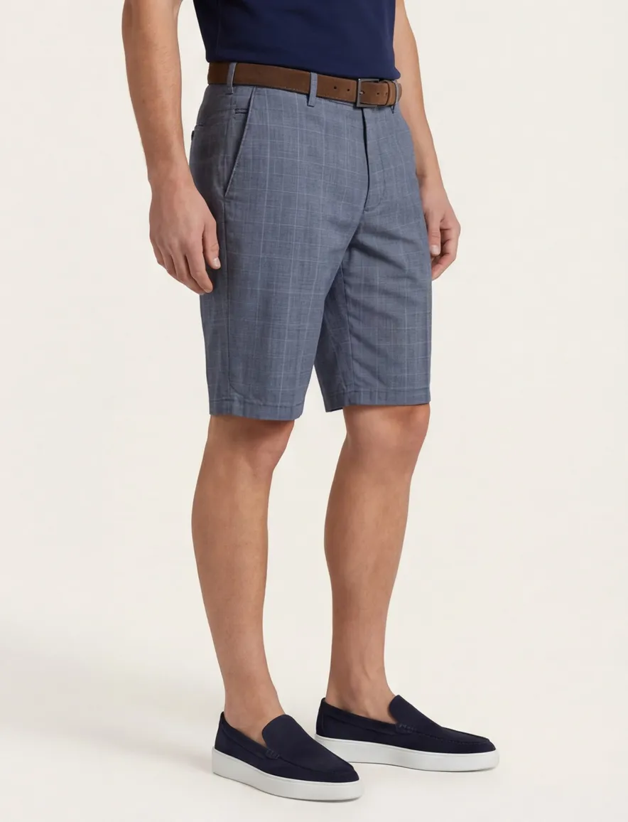 Meyer bermuda blauw geruit