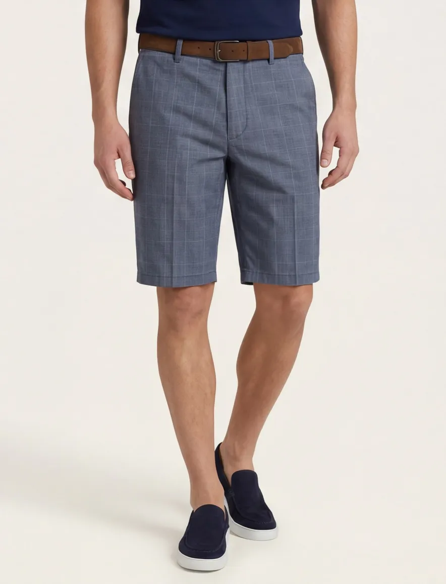Meyer bermuda blauw geruit