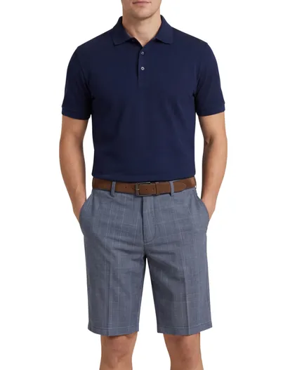 Meyer Meyer bermuda blauw geruit katoen
