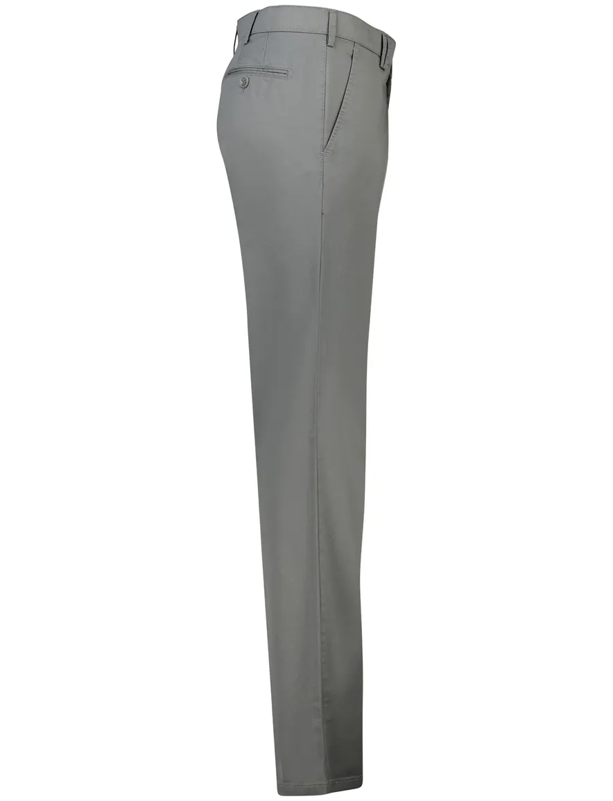 Meyer Rio pantalon effen grijs katoen normale fit katoen