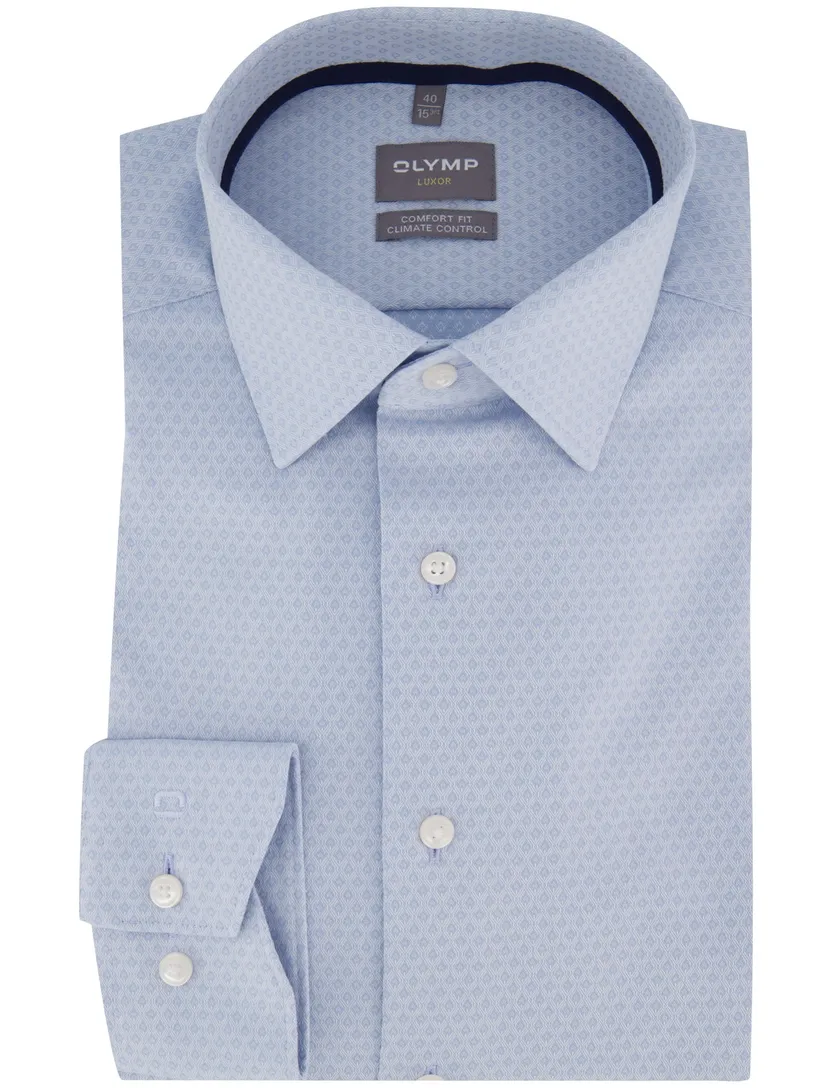 Olymp overhemd lichtblauw comfort fit semi-wide collar