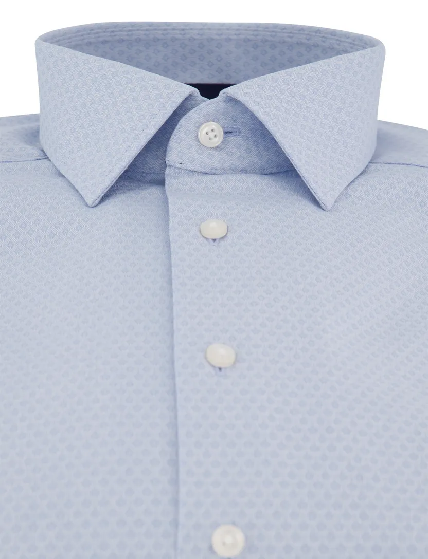 Olymp overhemd lichtblauw comfort fit semi-wide collar