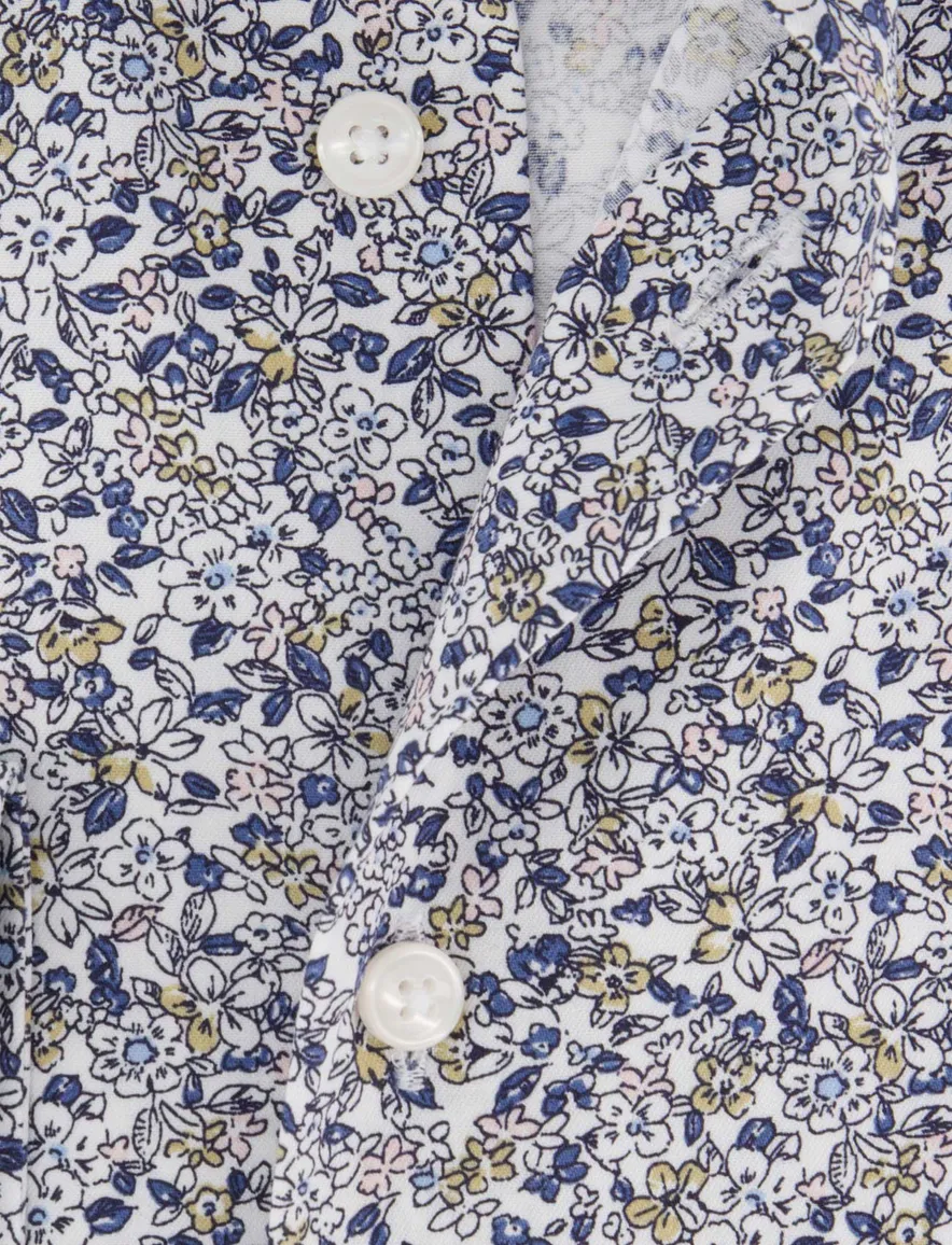Olymp overhemd blauw geprint