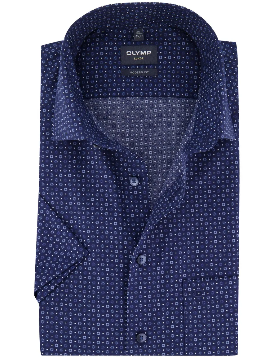 Olymp overhemd donkerblauw strijkvrij modern fit